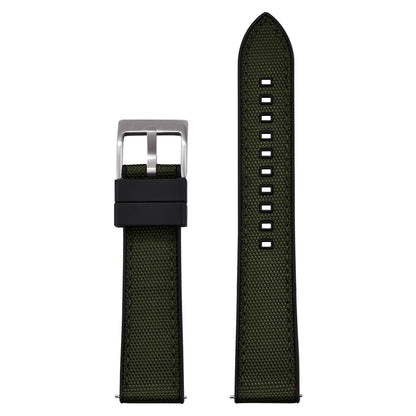 High Quality Hybrid Nylon FKM Watch Strap 20mm 22mm Quick Release Fluoro Rubber Nylon Watchbands For Each Brand Diving Watches