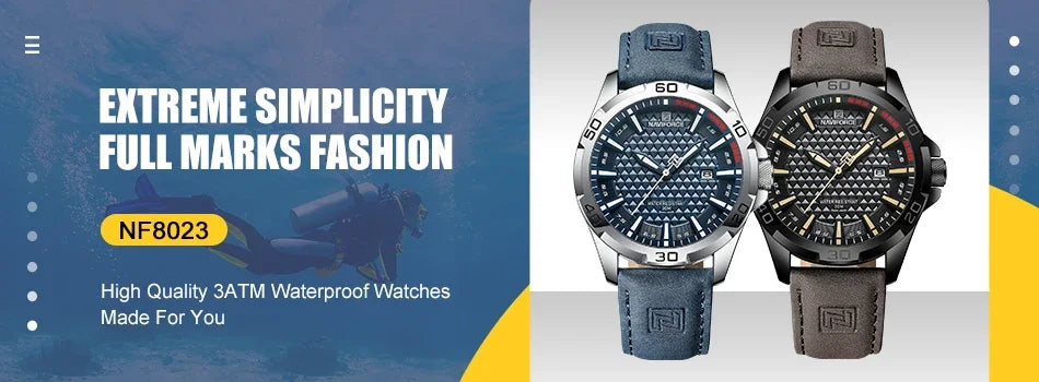 NAVIFORCE Original Watches for Men Waterproof Quartz Wristwatch Silicone Strap Luminous Date Male Watch Casual Reloj Hombre 2025
