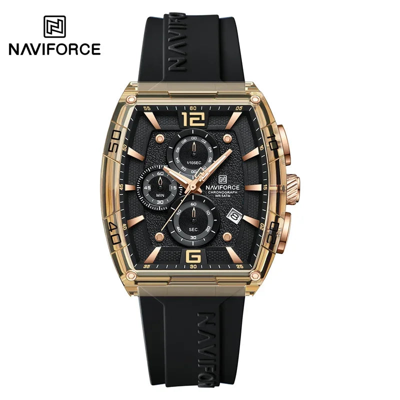 NAVIFORCE Original Watches for Men Waterproof Quartz Wristwatch Silicone Strap Luminous Date Male Watch Casual Reloj Hombre 2025