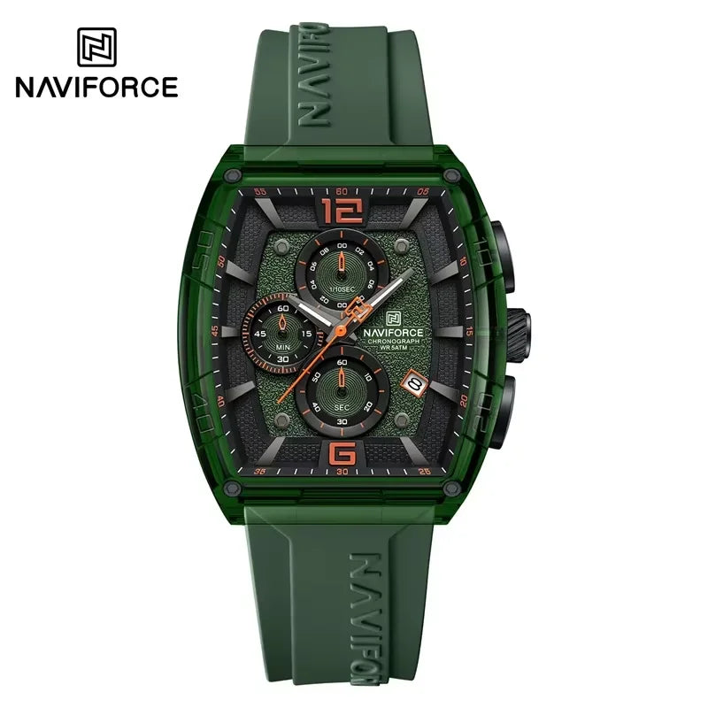 NAVIFORCE Original Watches for Men Waterproof Quartz Wristwatch Silicone Strap Luminous Date Male Watch Casual Reloj Hombre 2025