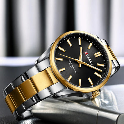 CURREN Classic Fashion Brand Watches for Men Business Quartz Luminous Hands Wristwatches with Stainless Steel Strap