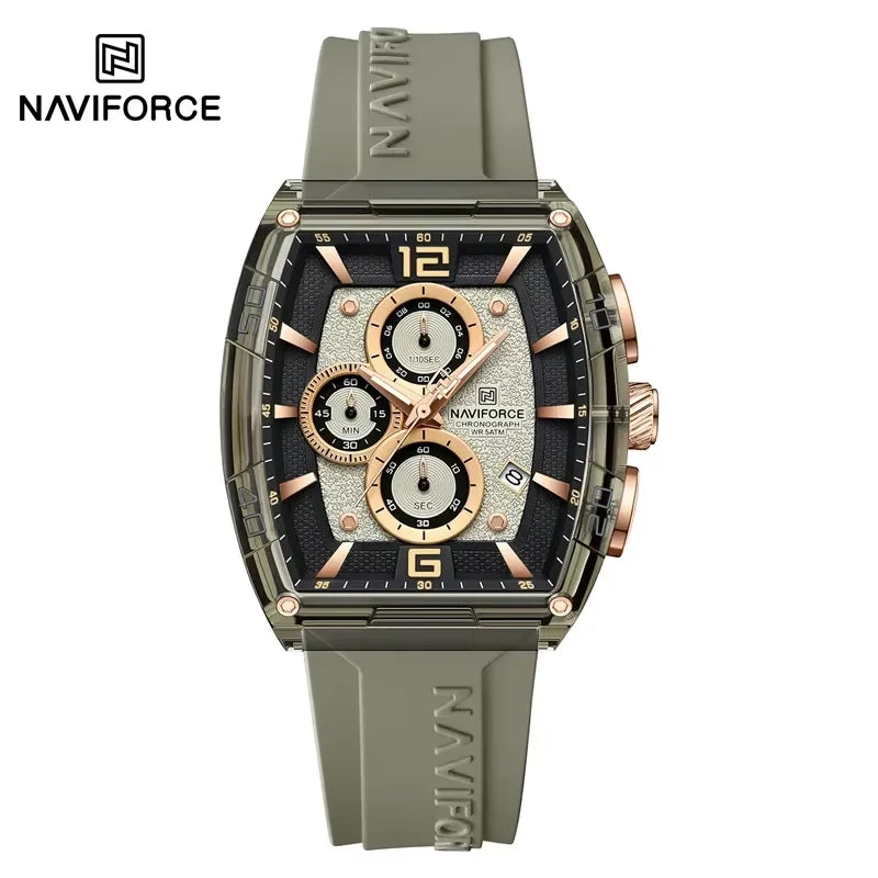 NAVIFORCE Original Watches for Men Waterproof Quartz Wristwatch Silicone Strap Luminous Date Male Watch Casual Reloj Hombre 2025