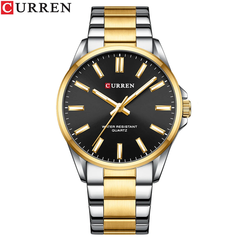 CURREN Classic Fashion Brand Watches for Men Business Quartz Luminous Hands Wristwatches with Stainless Steel Strap