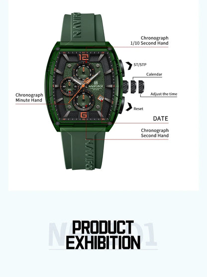 NAVIFORCE Original Watches for Men Waterproof Quartz Wristwatch Silicone Strap Luminous Date Male Watch Casual Reloj Hombre 2025