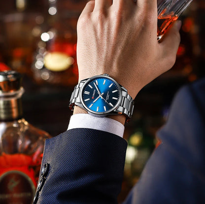 CURREN Classic Fashion Brand Watches for Men Business Quartz Luminous Hands Wristwatches with Stainless Steel Strap
