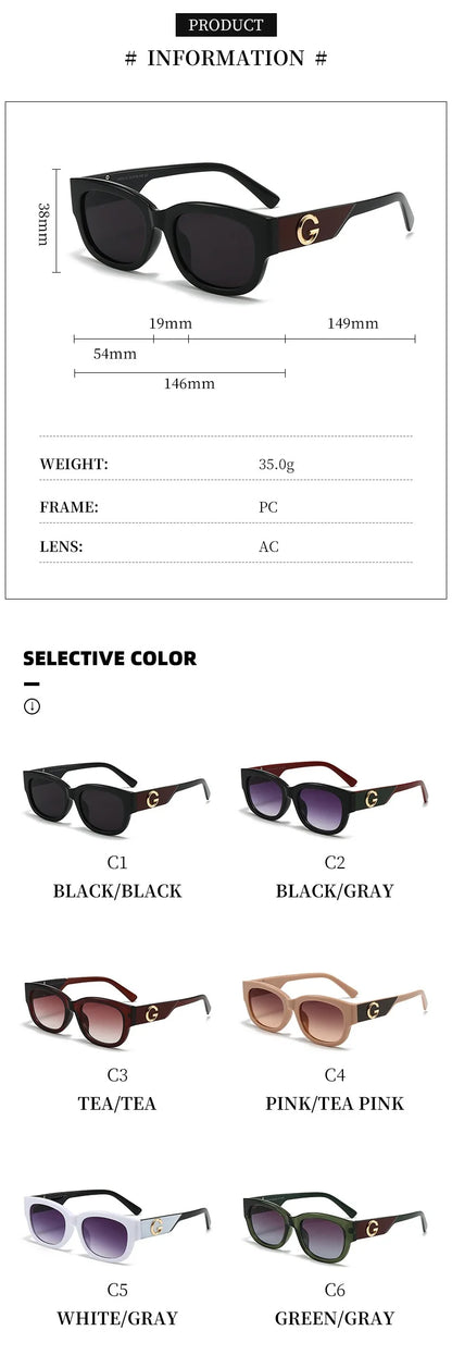 Luxury G Brand Women Sunglasses Stylish Square Men Glasses Trendy Fashion Unisex Designer Eyewear UV400