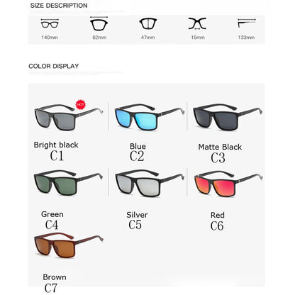 Luxury Square Vintage Polarization Sunglasses for Men Women Fashion Climbing Driving Anti-glare Sun Glasses Male Eyewear UV400