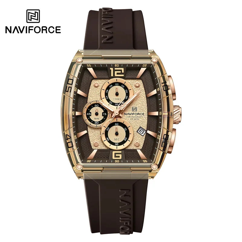 NAVIFORCE Original Watches for Men Waterproof Quartz Wristwatch Silicone Strap Luminous Date Male Watch Casual Reloj Hombre 2025