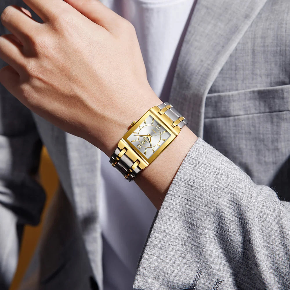 LIEBIG Simple Luxury Stainless Steel Strap Quartz Waterproof Wristwatch For Men Women Simple Business Watches Clock Reloj Hombre