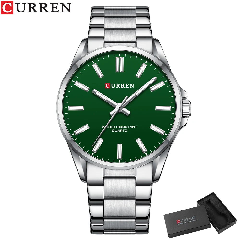 CURREN Classic Fashion Brand Watches for Men Business Quartz Luminous Hands Wristwatches with Stainless Steel Strap