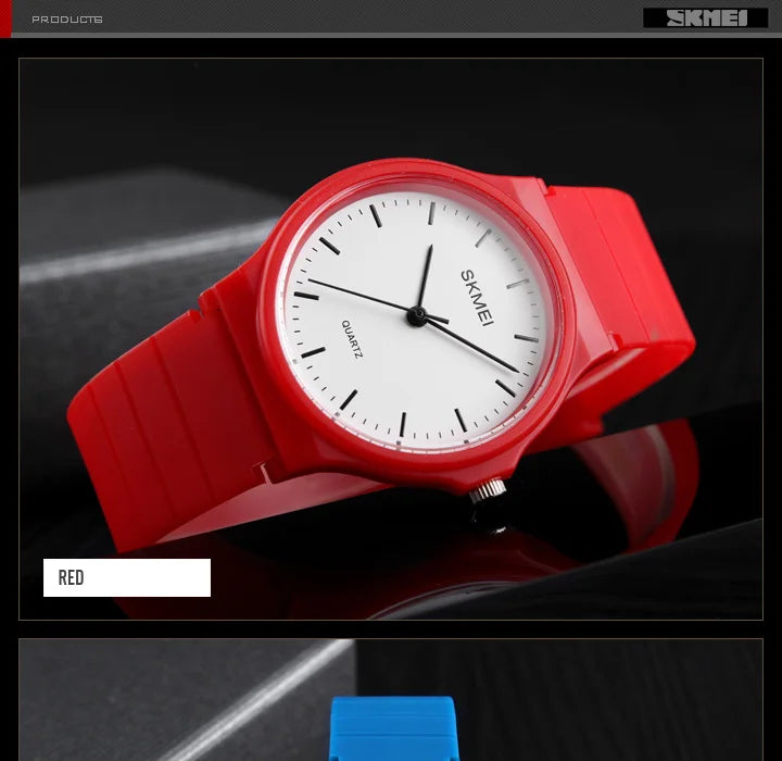 SKMEI 1419 Wristwatches Girls Clock Montre Femme Luxury Women Quartz Watches Fashion Silicone Waterproof Simple Sport Women