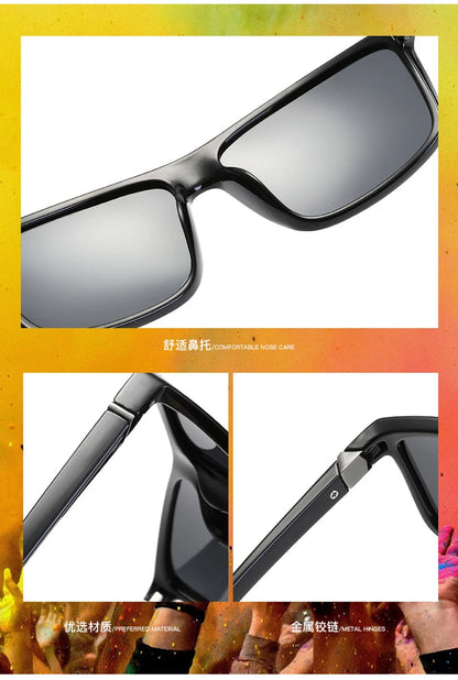 Luxury Square Vintage Polarization Sunglasses for Men Women Fashion Climbing Driving Anti-glare Sun Glasses Male Eyewear UV400