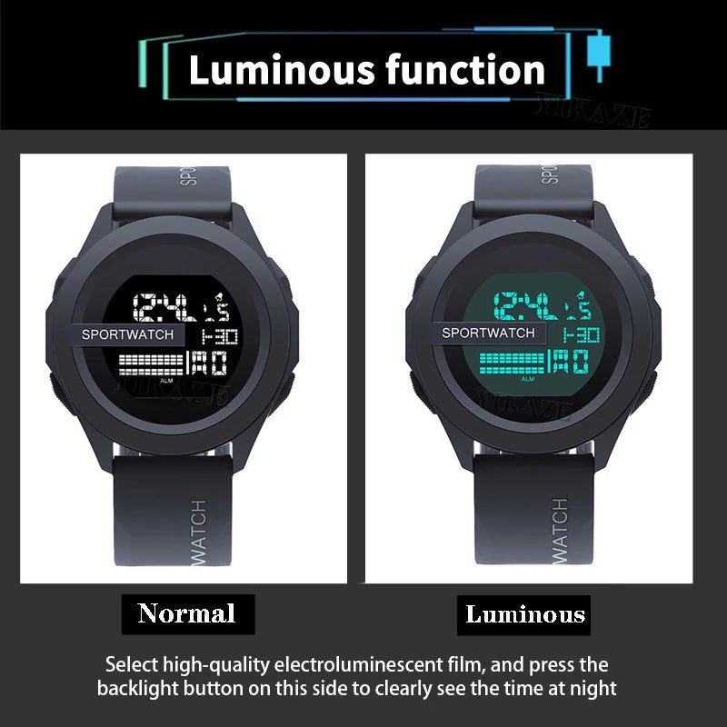 MAYZHISU Men's LED Digital Watch Man Sport Watches Male Electronic Wrist Watch Multifunction Military Sports Watches Clock