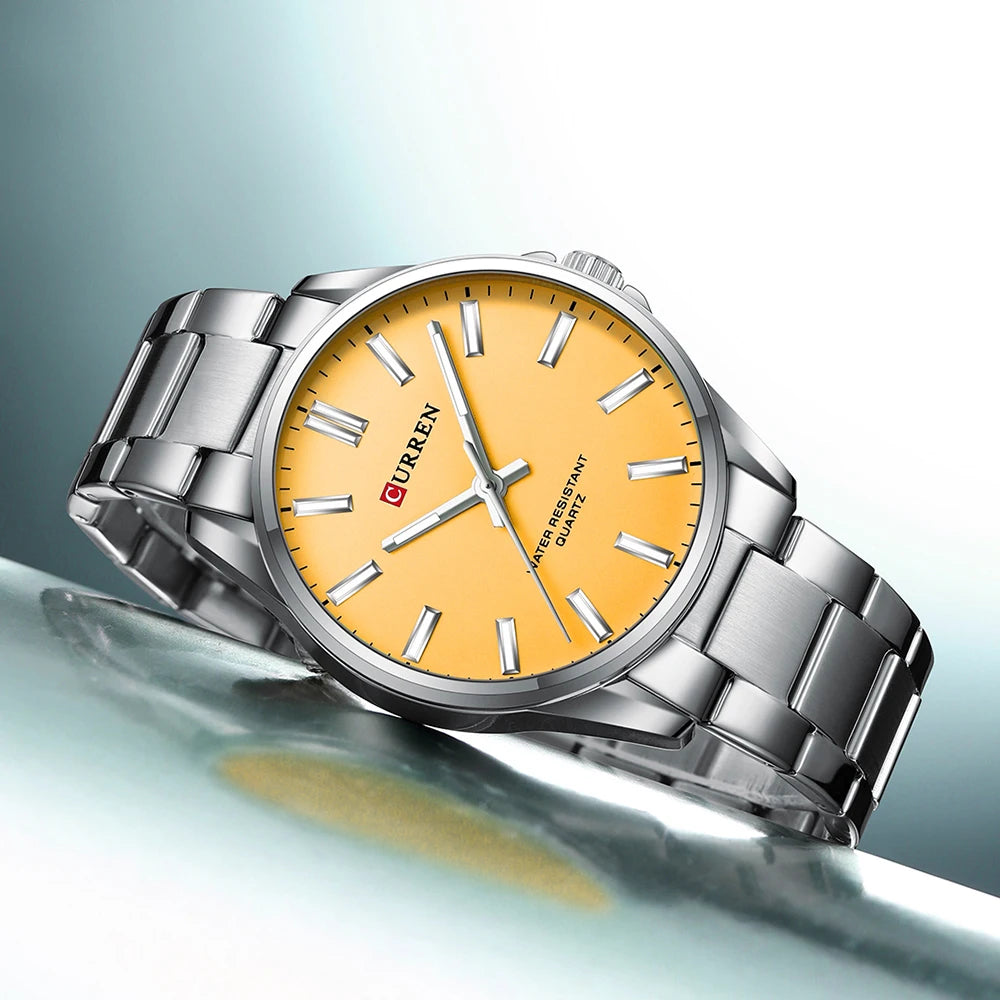 CURREN Classic Fashion Brand Watches for Men Business Quartz Luminous Hands Wristwatches with Stainless Steel Strap