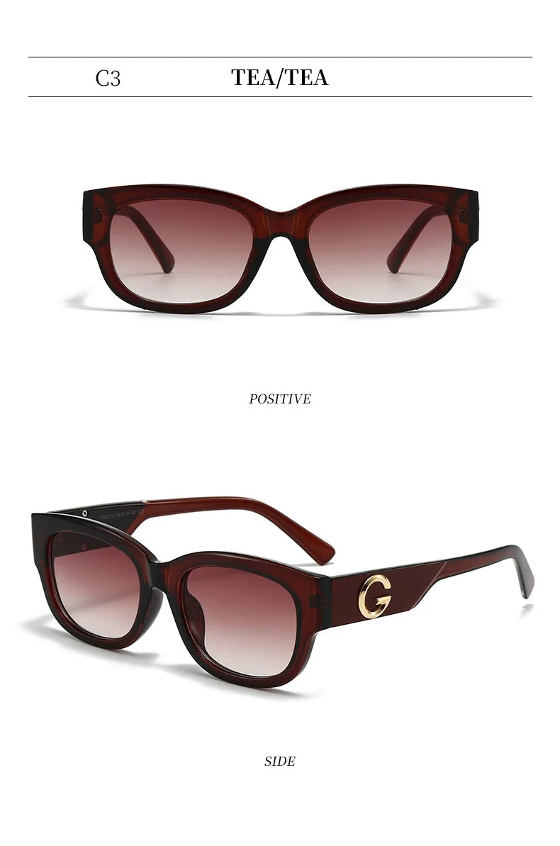 Luxury G Brand Women Sunglasses Stylish Square Men Glasses Trendy Fashion Unisex Designer Eyewear UV400