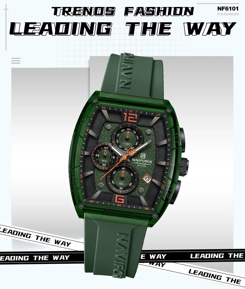 NAVIFORCE Original Watches for Men Waterproof Quartz Wristwatch Silicone Strap Luminous Date Male Watch Casual Reloj Hombre 2025