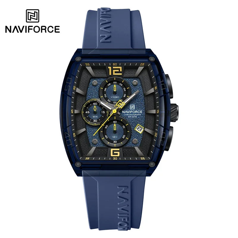 NAVIFORCE Original Watches for Men Waterproof Quartz Wristwatch Silicone Strap Luminous Date Male Watch Casual Reloj Hombre 2025