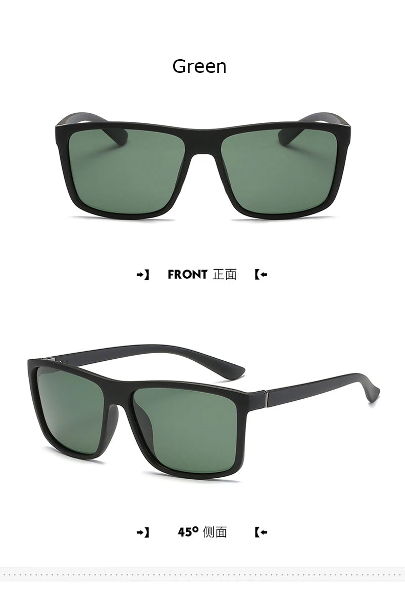 Luxury Square Vintage Polarization Sunglasses for Men Women Fashion Climbing Driving Anti-glare Sun Glasses Male Eyewear UV400