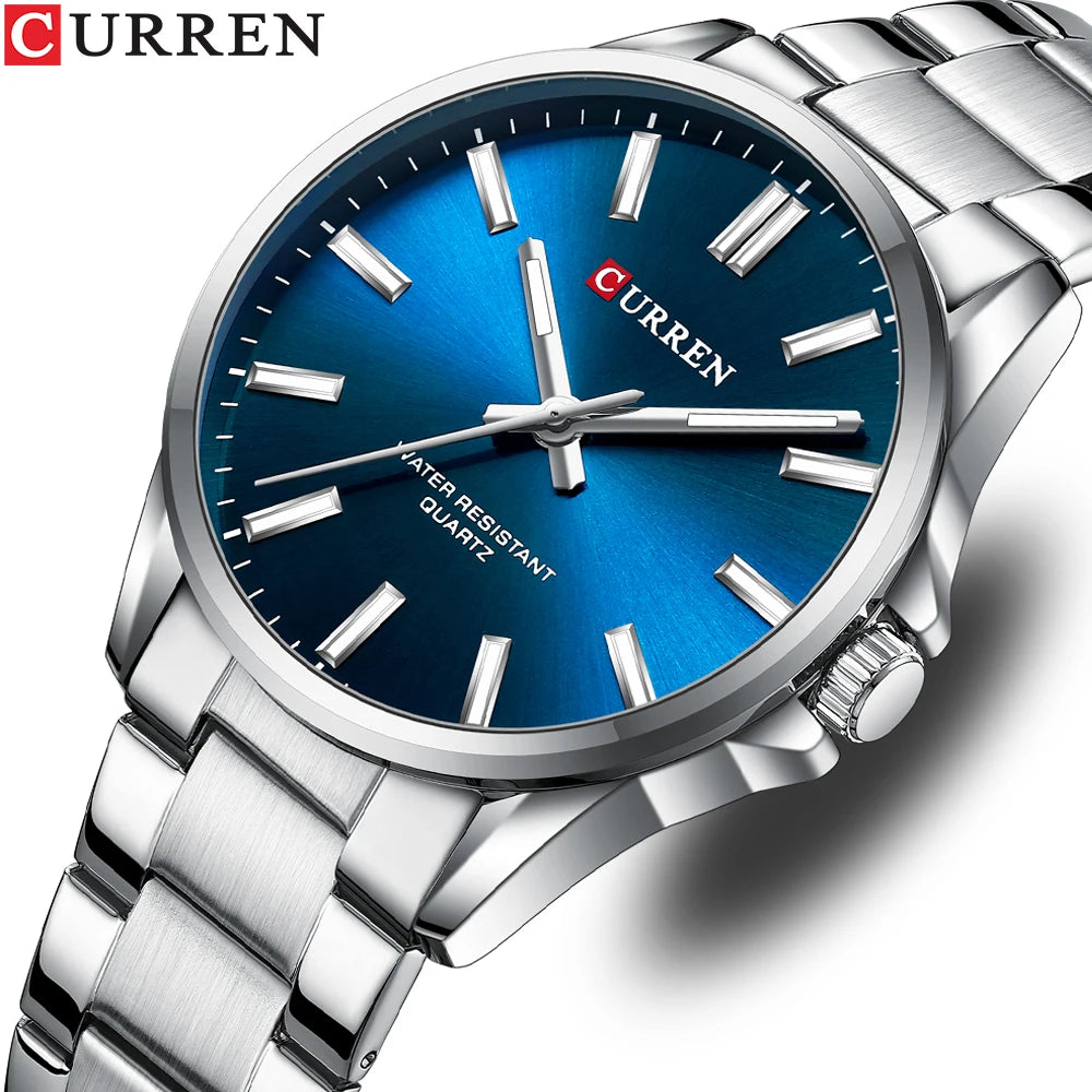 CURREN Classic Fashion Brand Watches for Men Business Quartz Luminous Hands Wristwatches with Stainless Steel Strap