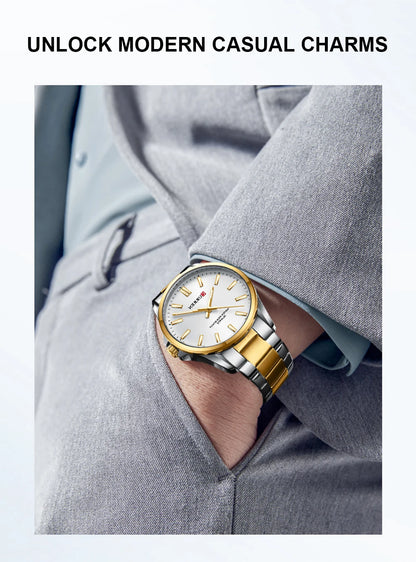 CURREN Classic Fashion Brand Watches for Men Business Quartz Luminous Hands Wristwatches with Stainless Steel Strap