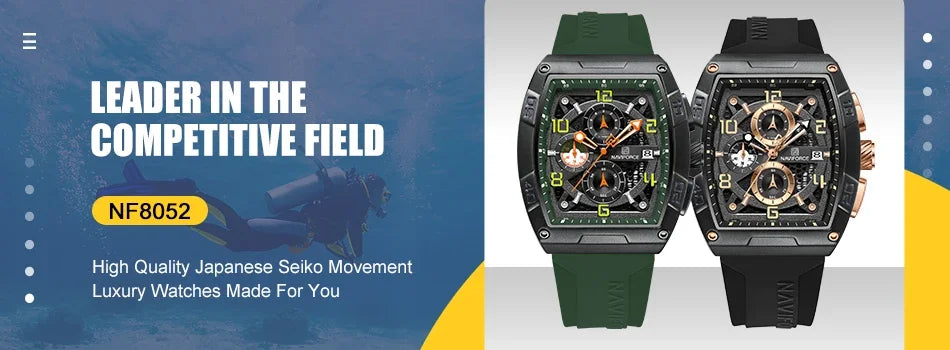 NAVIFORCE Original Watches for Men Waterproof Quartz Wristwatch Silicone Strap Luminous Date Male Watch Casual Reloj Hombre 2025