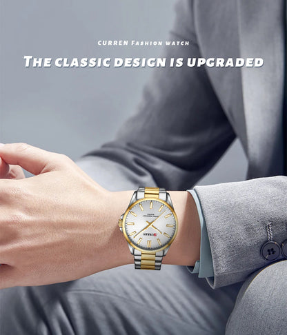 CURREN Classic Fashion Brand Watches for Men Business Quartz Luminous Hands Wristwatches with Stainless Steel Strap
