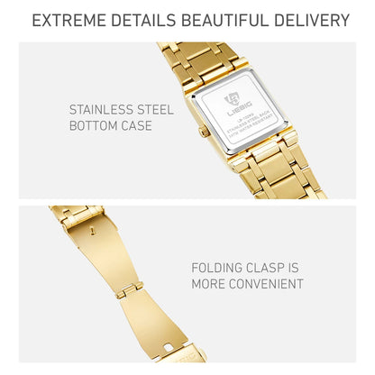 LIEBIG Simple Luxury Stainless Steel Strap Quartz Waterproof Wristwatch For Men Women Simple Business Watches Clock Reloj Hombre