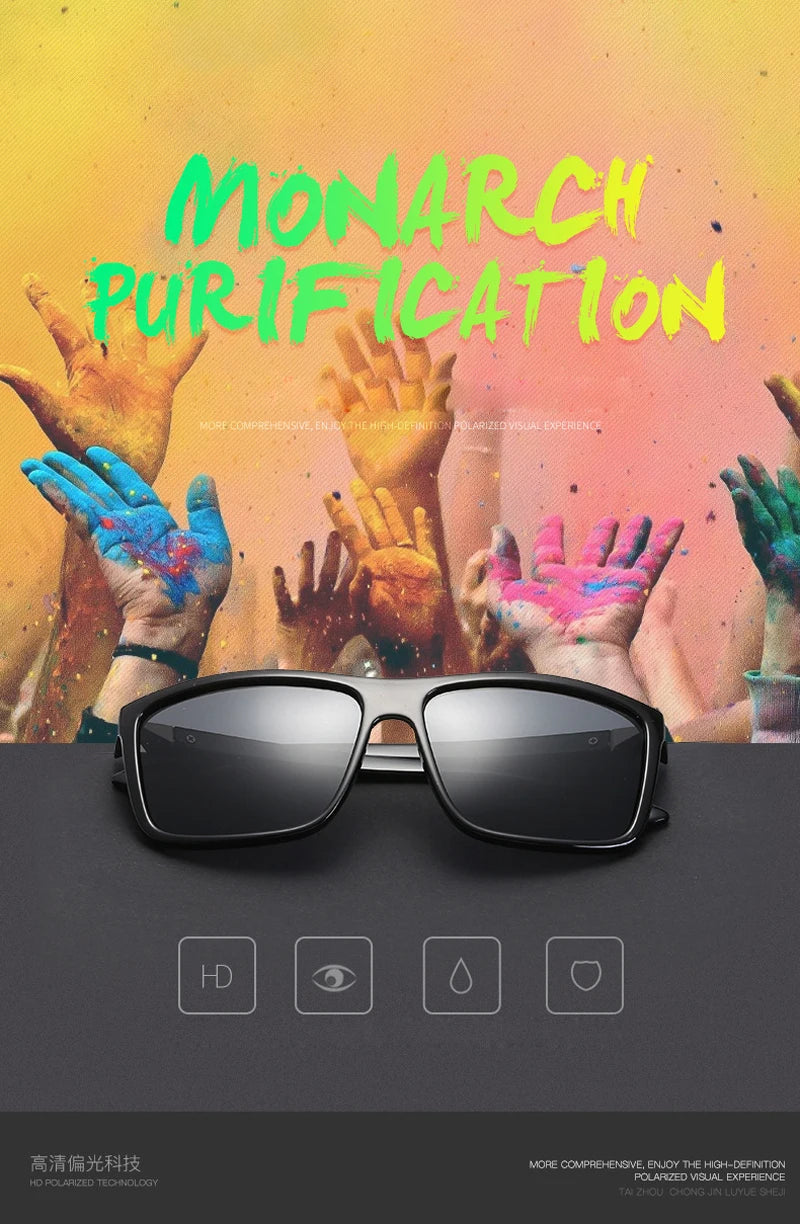 Luxury Square Vintage Polarization Sunglasses for Men Women Fashion Climbing Driving Anti-glare Sun Glasses Male Eyewear UV400