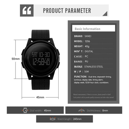 SKMEI Sport Digital Watch For Men Women LED Thin Watches Waterproof Male Female Wristwatches Relogio Masculino Feminino Clock