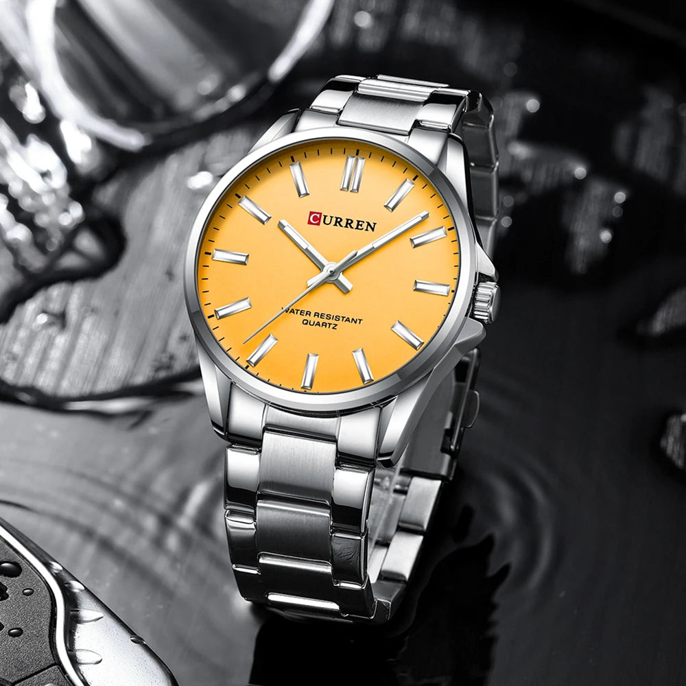 CURREN Classic Fashion Brand Watches for Men Business Quartz Luminous Hands Wristwatches with Stainless Steel Strap
