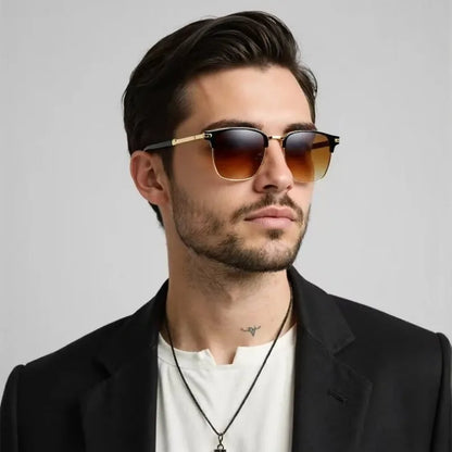 Luxury Square Sunglasses Men Women Brand Designer Trend Alloy Frame Sun Glasses Vintage Gradient Male Female Oculos