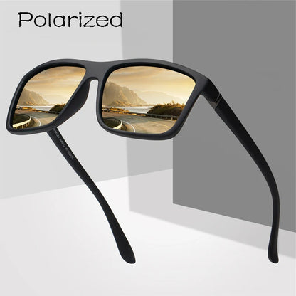 Luxury Square Vintage Polarization Sunglasses for Men Women Fashion Climbing Driving Anti-glare Sun Glasses Male Eyewear UV400