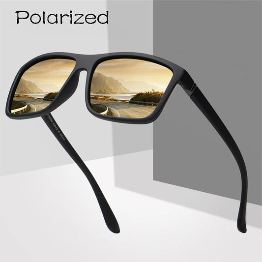 Luxury Square Vintage Polarization Sunglasses for Men Women Fashion Climbing Driving Anti-glare Sun Glasses Male Eyewear UV400