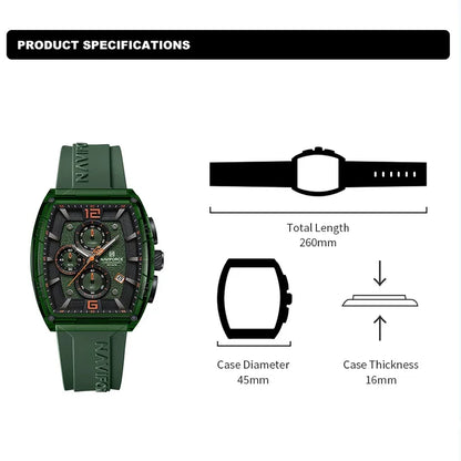 NAVIFORCE Original Watches for Men Waterproof Quartz Wristwatch Silicone Strap Luminous Date Male Watch Casual Reloj Hombre 2025