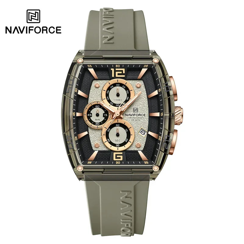 NAVIFORCE Original Watches for Men Waterproof Quartz Wristwatch Silicone Strap Luminous Date Male Watch Casual Reloj Hombre 2025