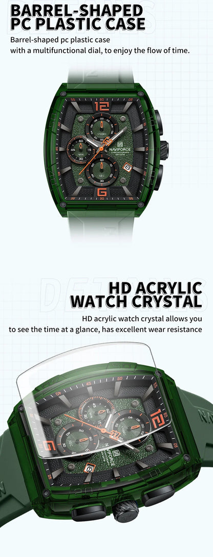 NAVIFORCE Original Watches for Men Waterproof Quartz Wristwatch Silicone Strap Luminous Date Male Watch Casual Reloj Hombre 2025