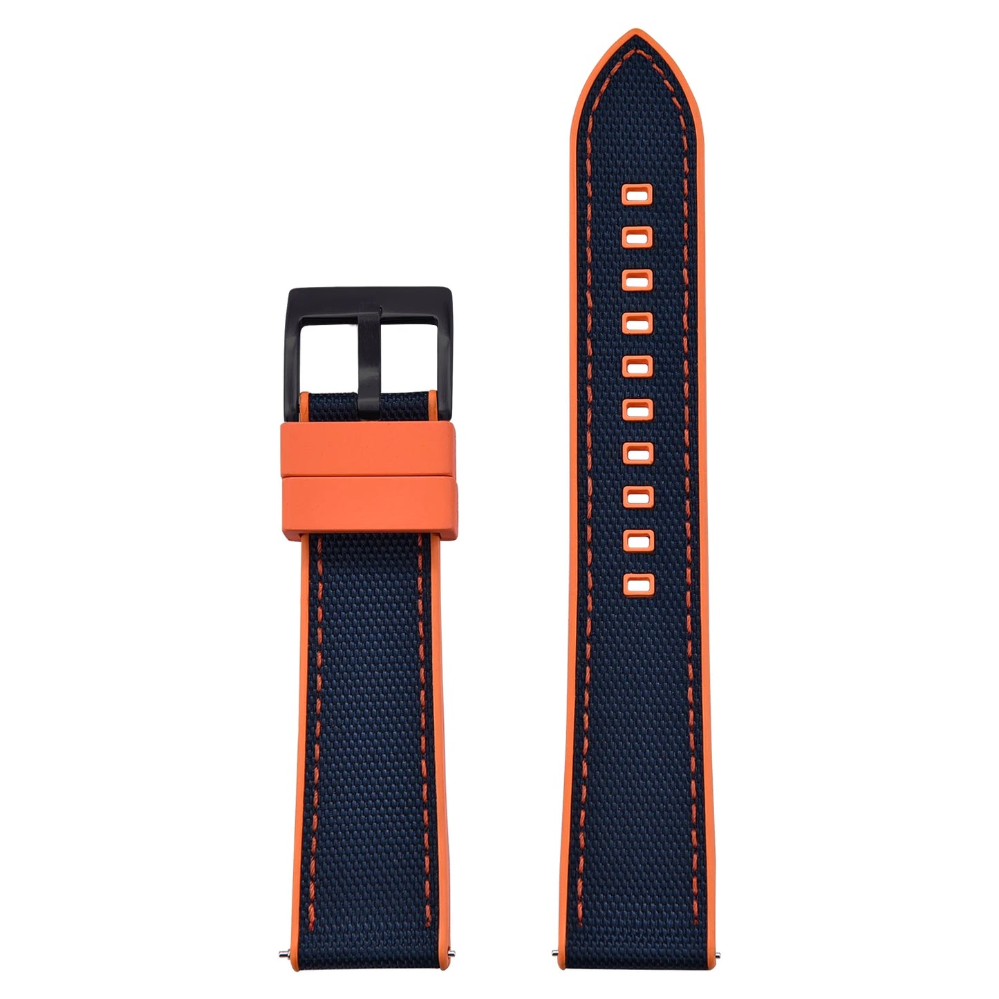 High Quality Hybrid Nylon FKM Watch Strap 20mm 22mm Quick Release Fluoro Rubber Nylon Watchbands For Each Brand Diving Watches