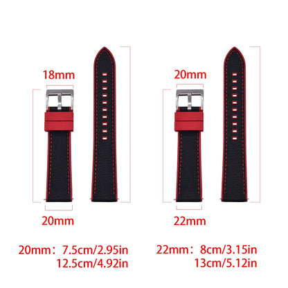 High Quality Hybrid Nylon FKM Watch Strap 20mm 22mm Quick Release Fluoro Rubber Nylon Watchbands For Each Brand Diving Watches